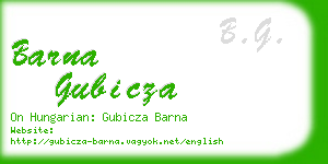 barna gubicza business card